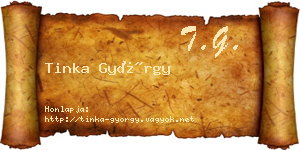 Tinka György névjegykártya